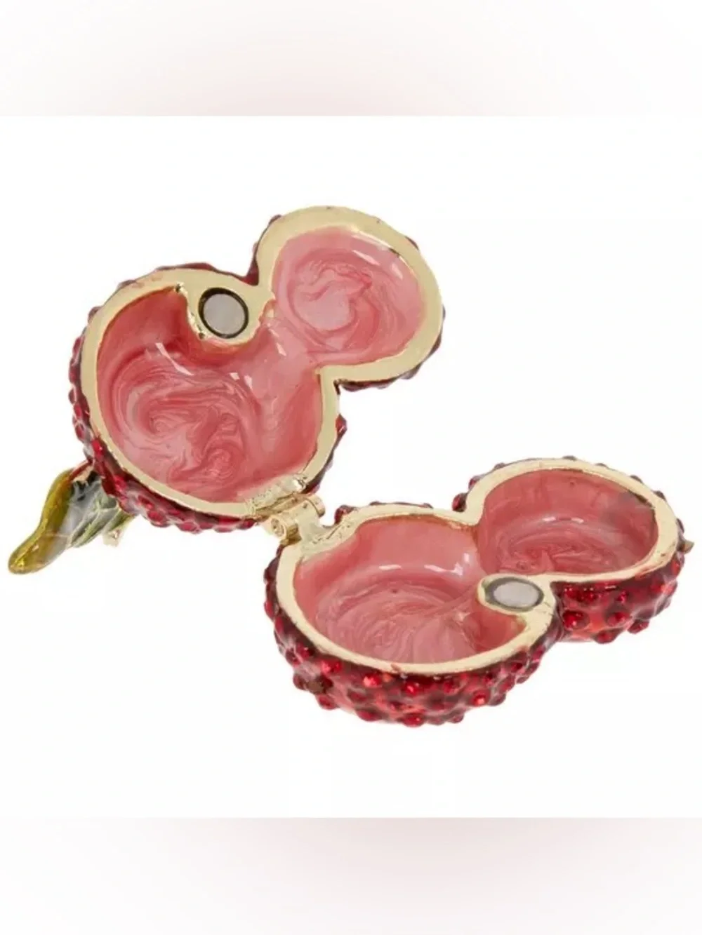 Rhinestone Cherries Jewelry Box